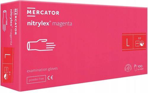 rękawice nitrylowe 100 szt. 9-l nitrylex magenta - 10 szt. na Arena.pl
