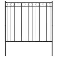 Panel ogrodzeniowy, stalowy, 1,7 x 1,5 m, czarny