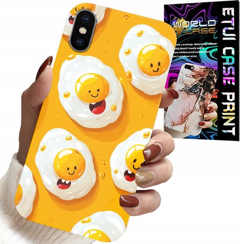 ETUI DO IPHONE X / XS - SŁODKIE UŚMIECHNIĘTE JAJKA CASE + FOLIA na Arena.pl