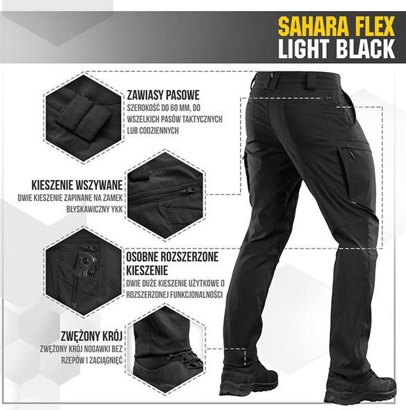 Spodnie Sahara Flex Lite 30/36 czarny zdjęcie 2