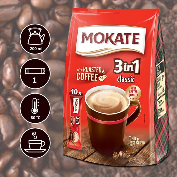 Napój Kawowy 3w1 Classic Mokate Mix Kawowy Instant 10 saszetek zdjęcie 15