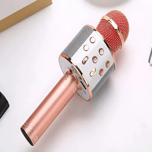 Mikrofon bezprzewodowy bluetooth głośnik karaoke okrągły z etui na Arena.pl