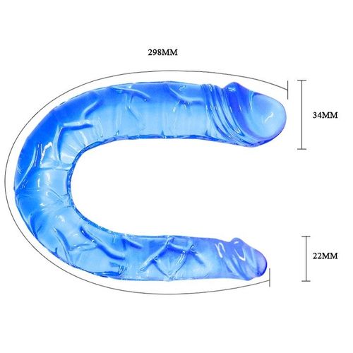 Żelowe Dildo Podwójne - Dwustronny Penis Double Dong - Fiolet na Arena.pl