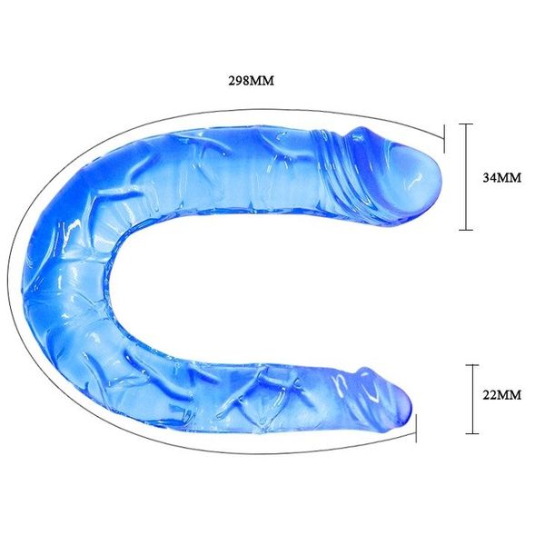 Żelowe Dildo Podwójne - Dwustronny Penis Double Dong - Fiolet zdjęcie 5