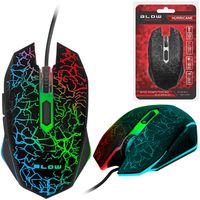 MYSZ OPTYCZNA MYSZKA GAMINGOWA BLOW DLA GRACZY HURRICANE RGB 2400DPI CZARNA