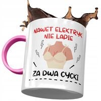 Kubek Różowy Śmieszny Za Dwa Cycki Prezent Z Nadrukiem Ze Zdjęciem