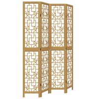 Parawan pokojowy, 4-panelowy, brązowy, lite drewno paulowni