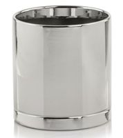 Doniczka ceramiczna osłonka srebrna z podstawką okrągła