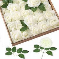 2 x SZTUCZNE KWIATY RÓŻE NA WESELE ŚLUB 30 SZTUK DEKORACJA SALI OZDOBA DIY