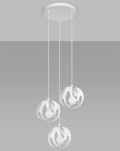 Industrialna lampa wisząca SL.1084 loftowa nad łóżko biała zdjęcie 4