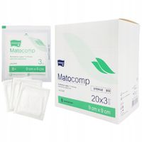 KOMPRESY GAZOWE 9x9cm STERYLNE PAKOWANE POJEDYNCZO JAŁOWE Matocomp 60 szt.