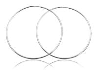 Eleganckie klasyczne srebrne kolczyki gładkie duże koła kółka 5cm srebro 925 PTRING15_50