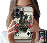 ETUI DO IPHONE 14 PRO MAX - KARTA KRÓL KRÓLOWA POKER KARTY + SZKŁO