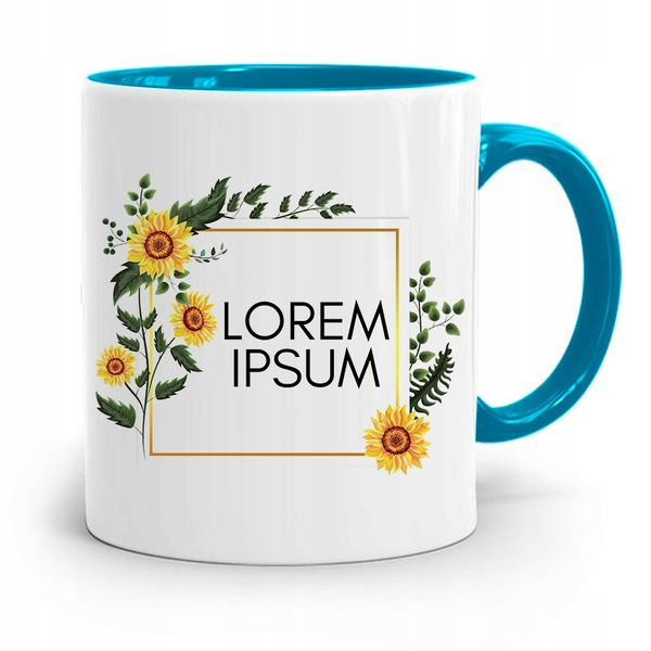 Kubek Błękitny Prezent Dla Grafika Lorem Ipsum Z Nadrukiem Ze Zdjęciem zdjęcie 1