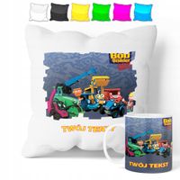 ZESTAW: KUBEK + POSZEWKA - BOB BUDOWNICZY - PREZENT WIELE WZORÓW + IMIĘ