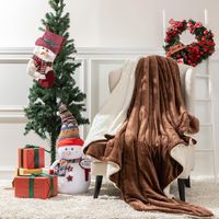 VOTOWN HOME Sherpa Koc Polarowy 150x200cm Brązowy