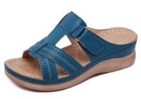 Damskie Sandały na Platformie Vintage Niebieskie Klapki na Lato Rozmiar 40