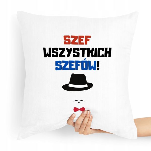 Poduszka Prezent Dla Szefa Szef Wszystkich Szefów Z Nadrukiem Ze Zdjęciem zdjęcie 1