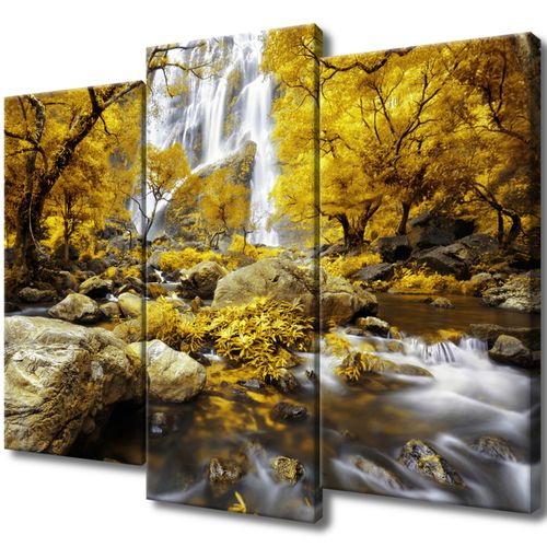 Obraz Płótno 90X70 Jesienny Wodospad na Arena.pl