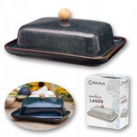 MASELNICA Maselniczka porcelanowa z pokrywką LAGOS niebieska