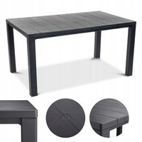 Stół ogrodowy Julie 147 x 90 cm grafitowy KETER Stół na taras dla 6 os.