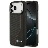 etui bmw m carbon line & logo magsafe na iphone 17 pro max - czerwone