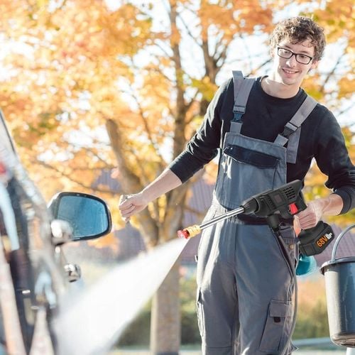AKUMULATOROWA MYJKA CIŚNIENIOWA DO OGRODU, OKIEN I KOSTKI, ZESTAW na Arena.pl