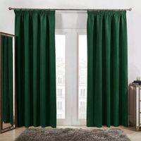 2 x Zasłony na taśmie 140x250 cm Velvet grube ciemno-zielone na prezent