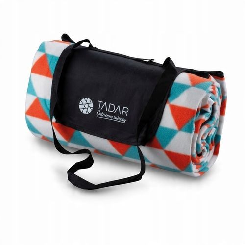 Piknikowa MATA PLAŻOWA KOC polarowy Z IZOLACJĄ 200x200cm DUŻA lekka MIĘKKA na Arena.pl