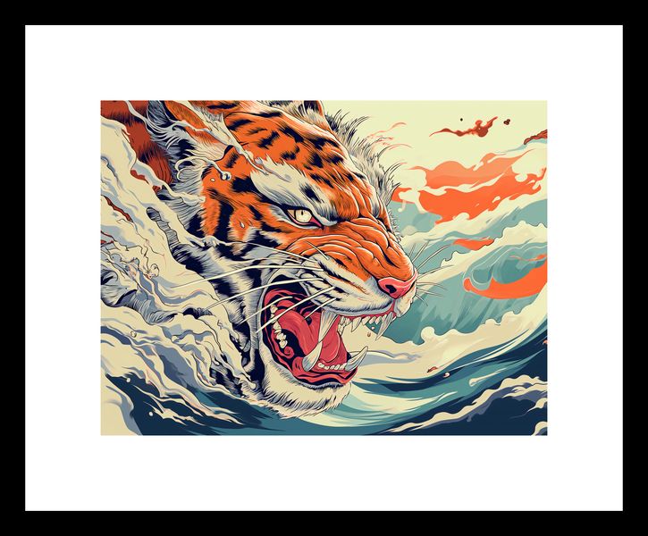 Plakat 20x15cm Tygrys Na Fali zdjęcie 3