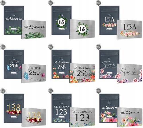 Skrzynka na listy z nadrukiem Tablica z numerem na Arena.pl