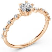 pierścionek z różowego srebra 925 z diamentem (brylantem) 0,66 ct lab