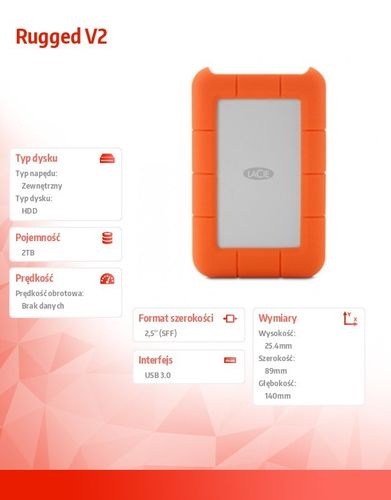 LaCie Rugged V2 2 TB 2,5'' STEV2000400 na Arena.pl
