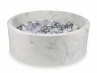 Suchy basen 110x40 marmur z piłeczkami 500szt (perłowe, przezroczyste, srebrne)
