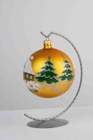 Złota Matowa Bombka na Boże Narodzenie na Stojaku - Idealna na Prezent 100