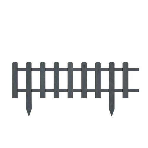 be4nature Płot ogrodowy sosnowy Antracyt 104 x 40 cm 4 szt. na Arena.pl
