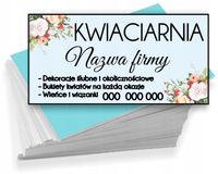 Wizytówki firmowe 200 szt RÓŻNE WZORY do wyboru KWIACIARNIA