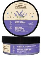 GREEN PHARMACY Peeling cukrowo-solny do ciała Lawenda + Olej lniany 200 ml