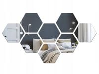 LUSTRO HEKSAGONY SAMOPRZYLEPNE DEKORACYJNE HEX PRZYKLEJANE PANELE
