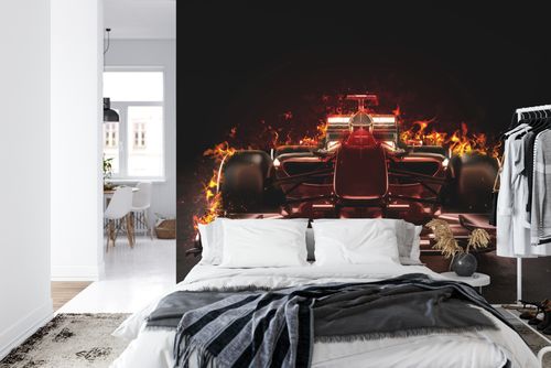 Emaga Fototapeta Płonący Bolid F1 Tapeta Samoprzylepna 104x70.5 na Arena.pl