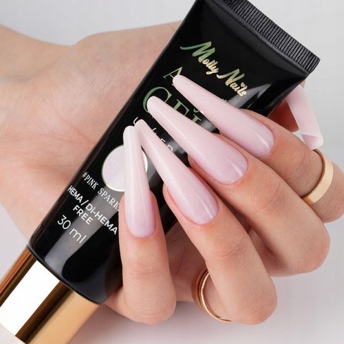 Akrylożel Budujący MOLLYNAILS 30g Polygel Acrylgel Pink Sparkle Różowy Pink na Arena.pl