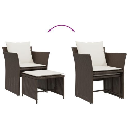 Krzesło ogrodowe z podnóżkiem, brązowe, polirattan na Arena.pl