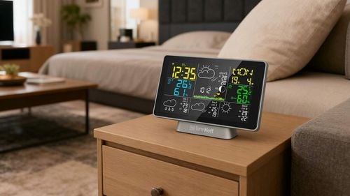 Stacja Pogody WiFi TUYA TermHoff TH-WS7 Barometr Alarm Zegar J. Polski na Arena.pl