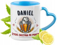 Dla Daniela Kubek Błękitny Z Uszkiem W Kształcie Serca Na Prezent Na Kawę
