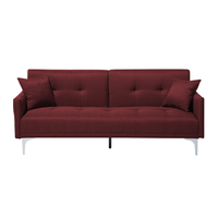 Sofa rozkładana czerwona LUCAN