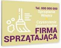 nadruk UV TABLICZKA reklamowa szyld FIRMA SPRZĄTAJĄCA DIBOND 40x30 CM