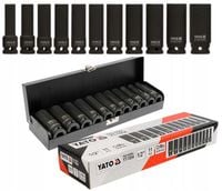 YATO NASADKI UDAROWE KLUCZE NASADOWE DŁUGIE 1/2'' 11el KUTE WALIZKA