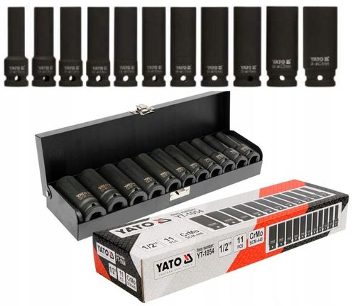 YATO NASADKI UDAROWE KLUCZE NASADOWE DŁUGIE 1/2'' 11el KUTE WALIZKA na Arena.pl