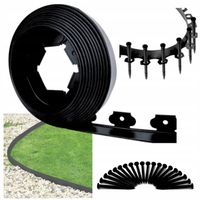 Obrzeże Ogrodowe Trawnikowe Plastikowe Czarne Elastyczne 4cm 10m + SZPILKI