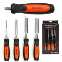 Dłuta do drewna kraft&dele zestaw 4 sztuki 6/12/19/25 mm KD10890